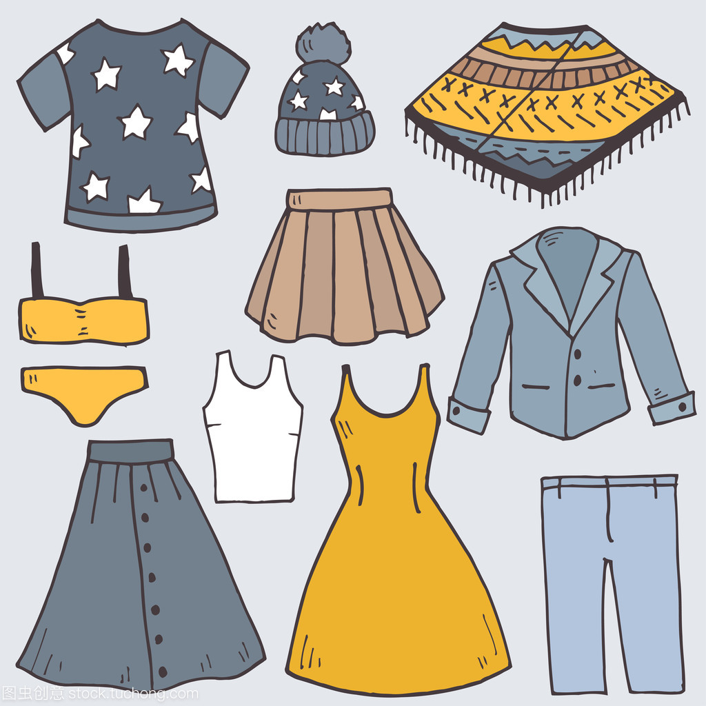卡通無縫模式服裝圖標